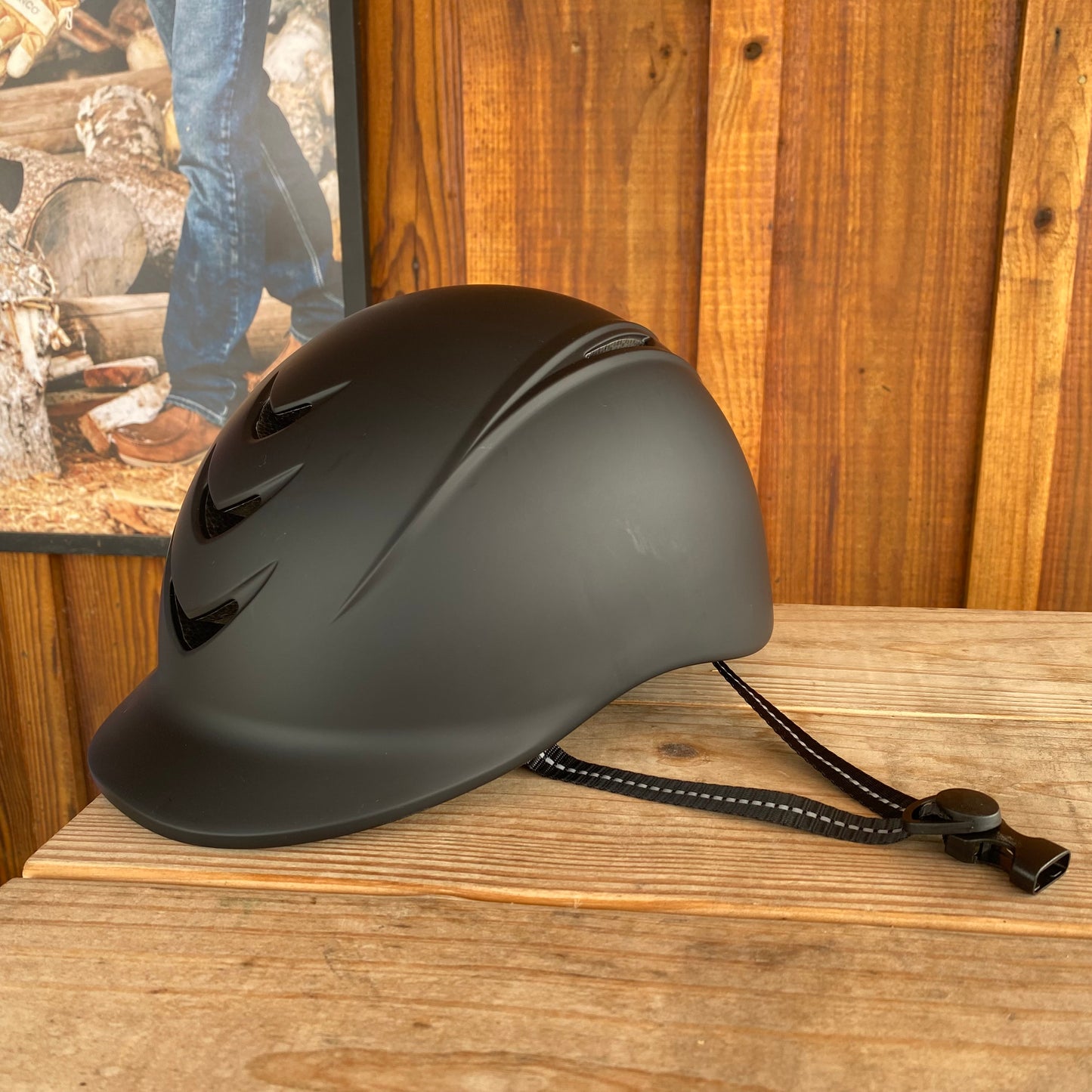 Helmet Adult Large Black Adjustable Back