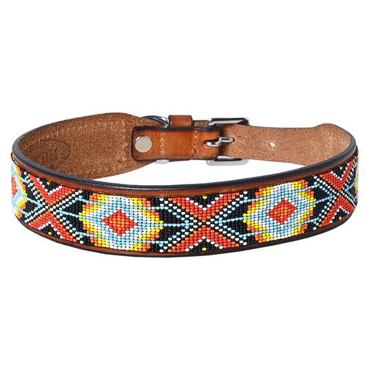 Hilason Western Style Heavy Duty Beaded American Leather Pet Dog Collar 14