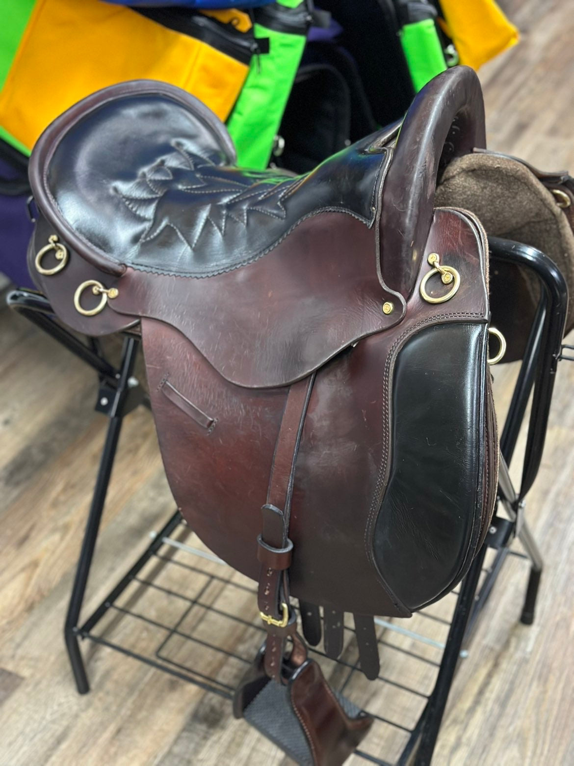 Pre Loved Tucker Equitation Endurance Trail Saddle 16.5" English Rigging w/ New Stirrups & Stirrups Leathers & Brass Hardware