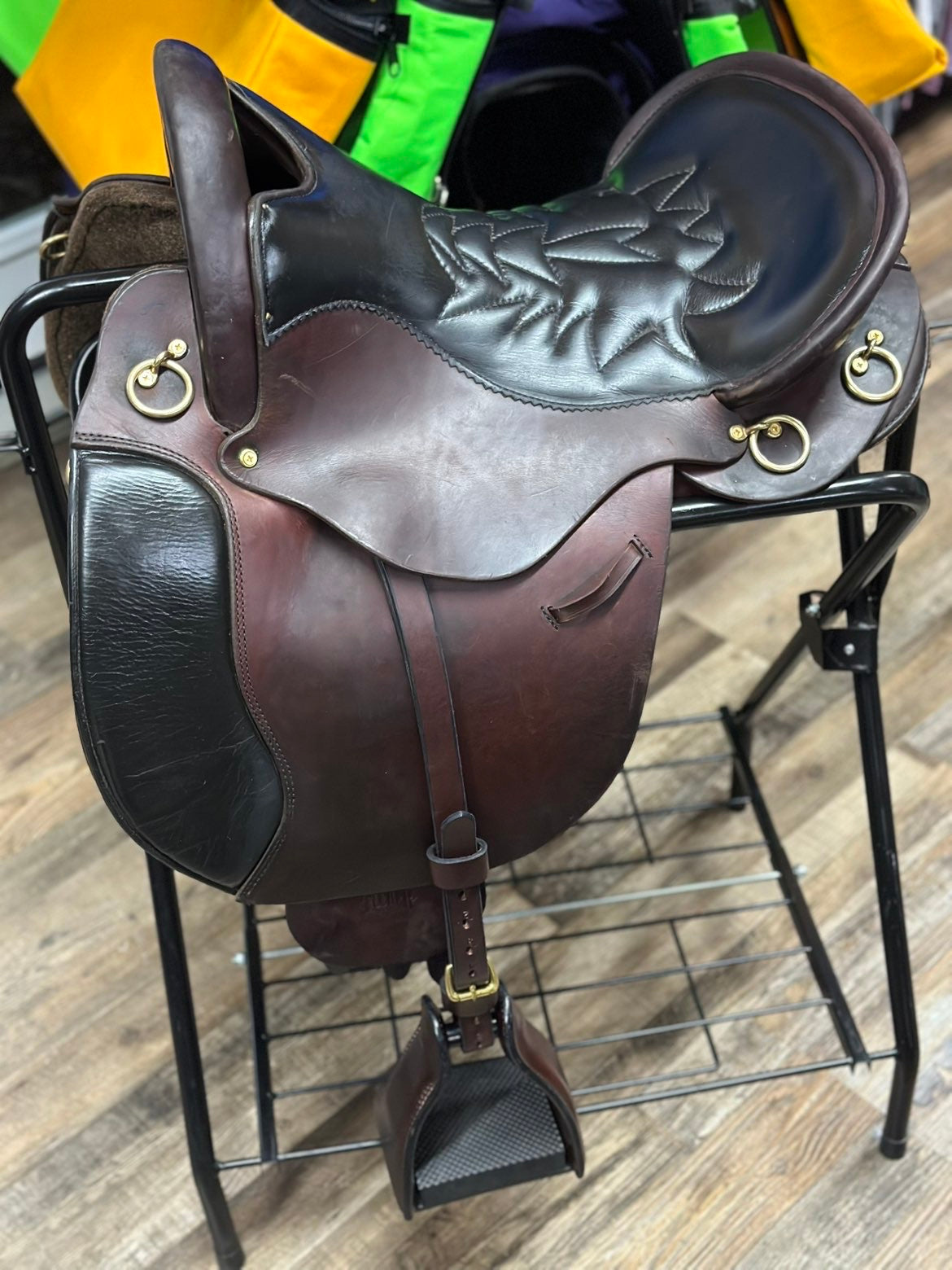 Pre Loved Tucker Equitation Endurance Trail Saddle 16.5" English Rigging w/ New Stirrups & Stirrups Leathers & Brass Hardware