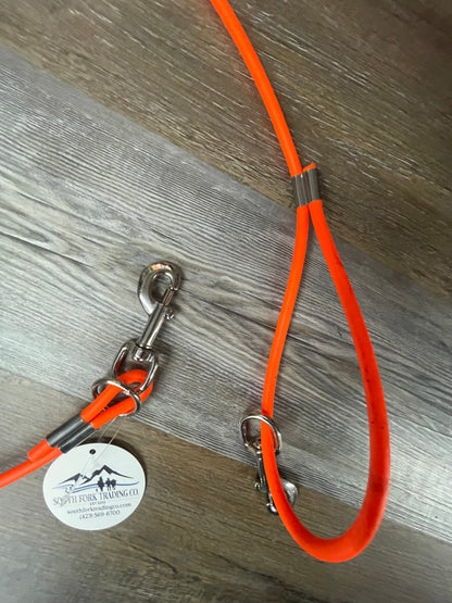 Amish Made 5’ Long SUPER DUTY Cable Dog Lead w/ Stainless Steel Snaps