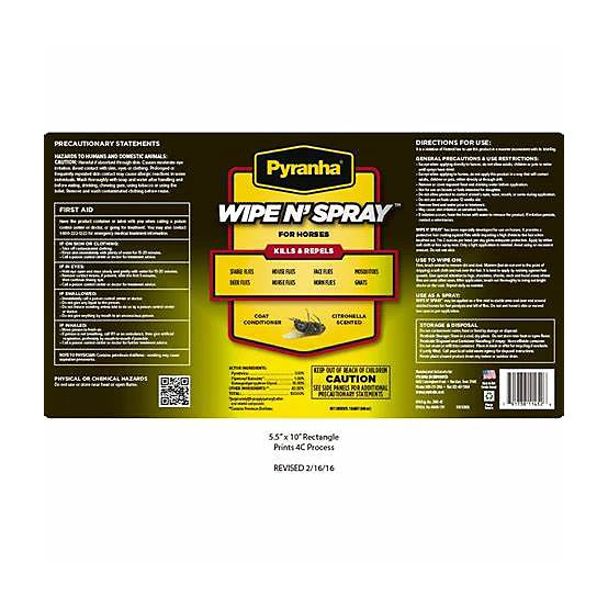 Pyranha Wipe N' Spray Fly Repellent