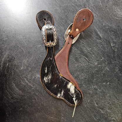Amish Crafted Cowhide Premium Spur Strap Deep Contour Dark Hides