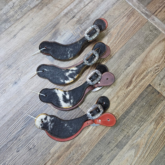 Amish Crafted Cowhide Premium Spur Strap Deep Contour Dark Hides