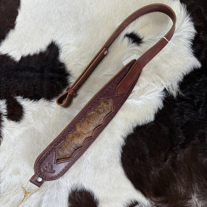 Amish Hand Crafted Dark Brown Leather Gun Slings w/ Genuine Cowhide