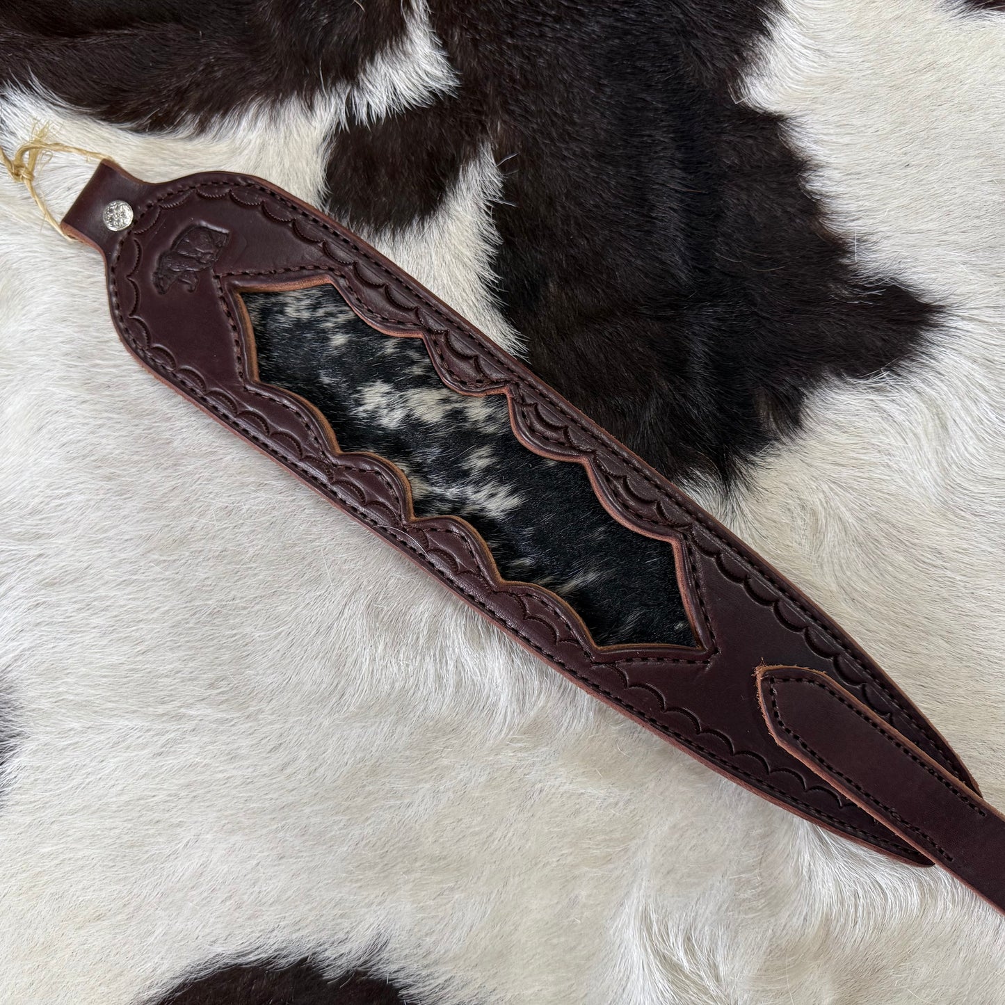 Amish Hand Crafted Dark Brown Leather Gun Slings w/ Genuine Cowhide