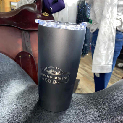 South Fork Trading CO’s Official Merchandise Tall Steel Tumbler Coffee Mug in Black