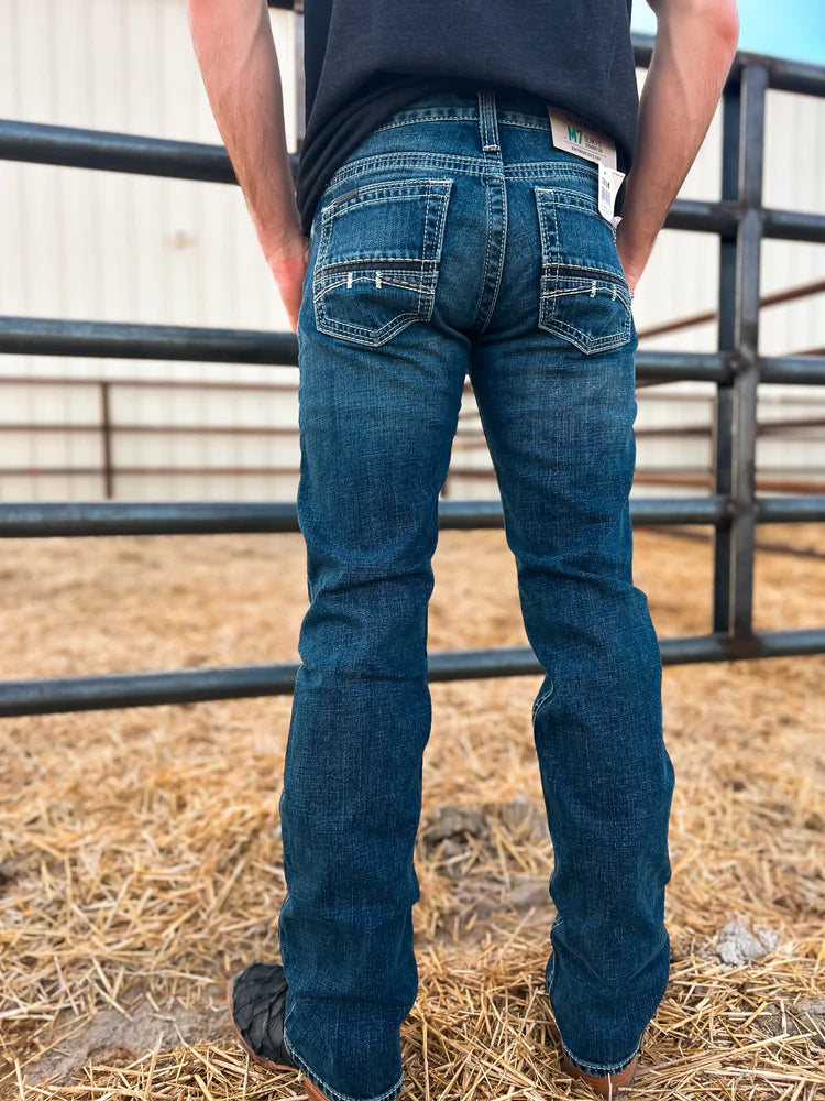 Ariat Mens M7 Rocker Stretch Stirling Stackable Straight Leg Jeans SILVERTON WASH