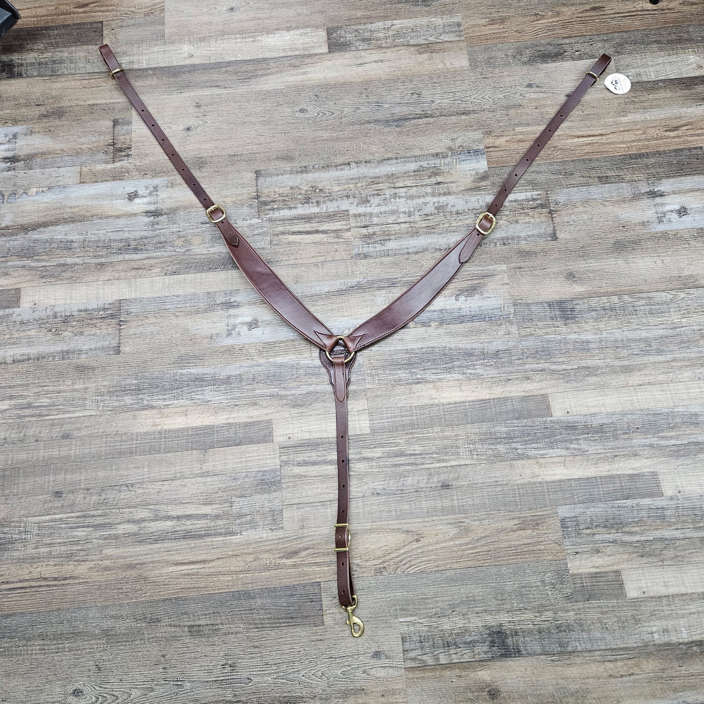 Schwartz Leather Western Straight Breast Collar - Chocolate Dark  Brown w/ Brass Hardware