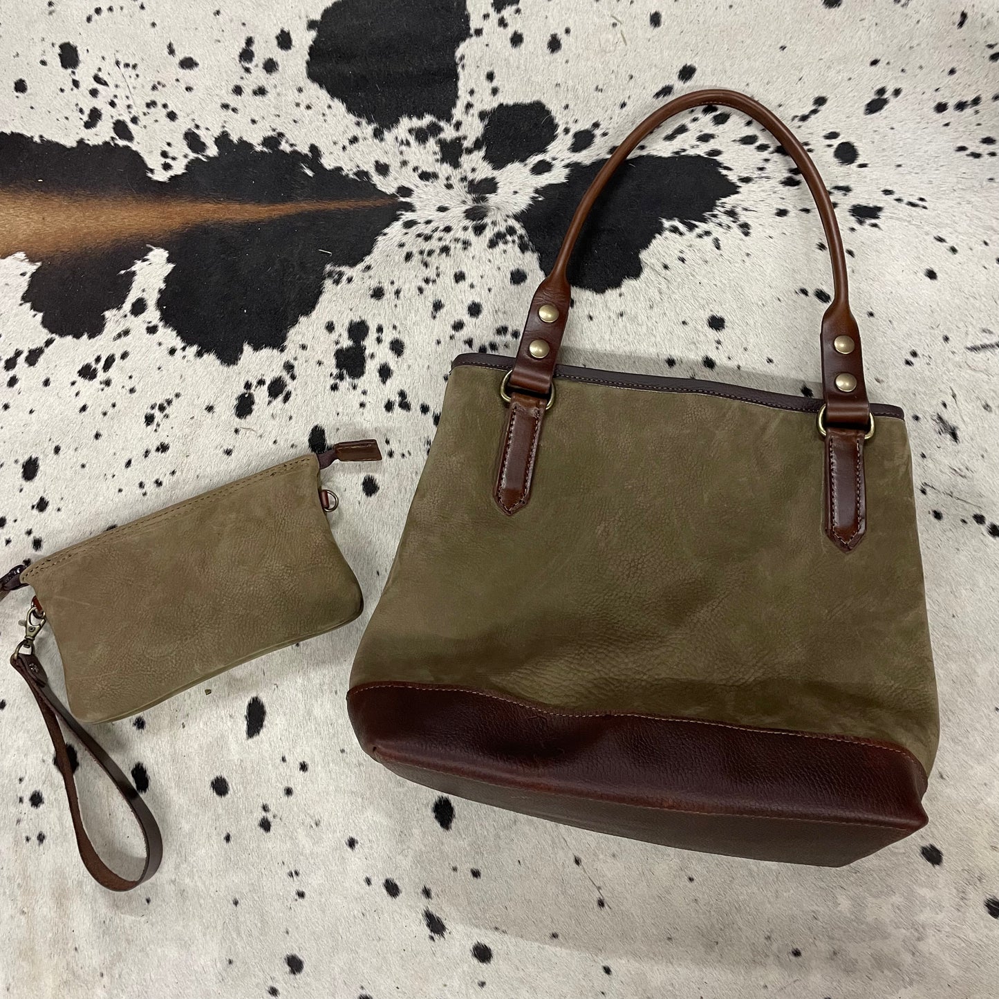 The Rugged Ride Amish crafted Leather Hand Bag & Wallet Set