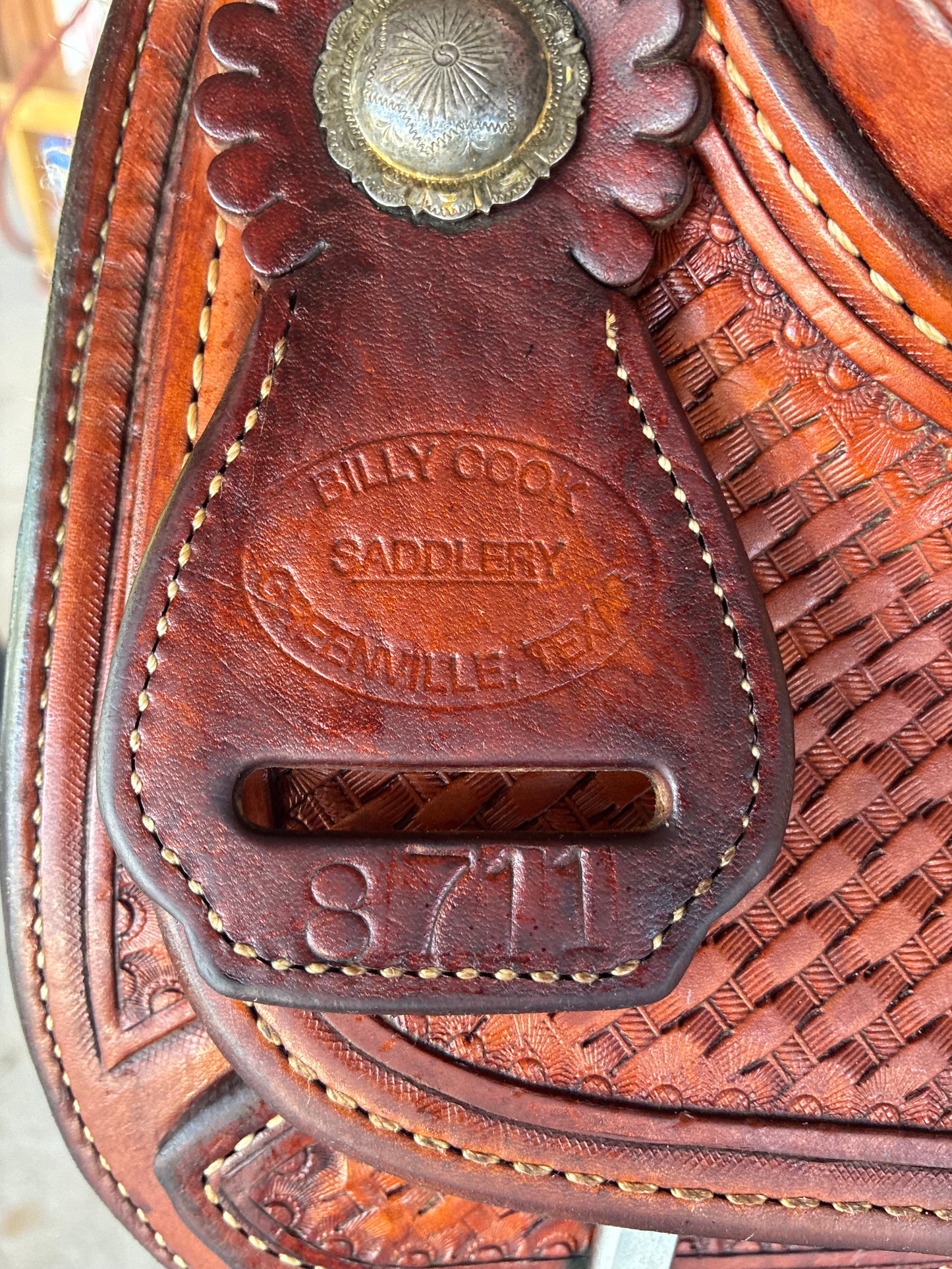 USED Original Billy Cook Maker 15”Western Saddle Stamped 8711
