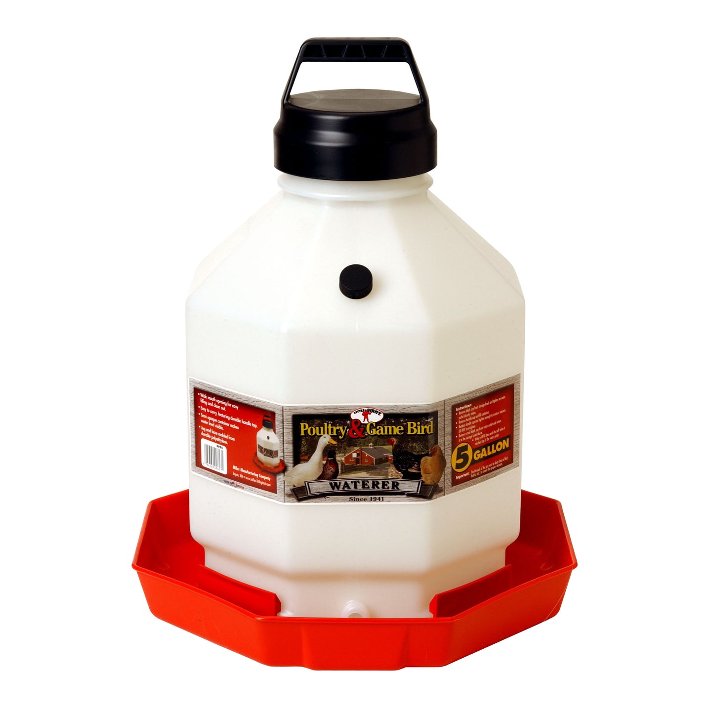 Waterer poultry chickens ducks birds livestock water 