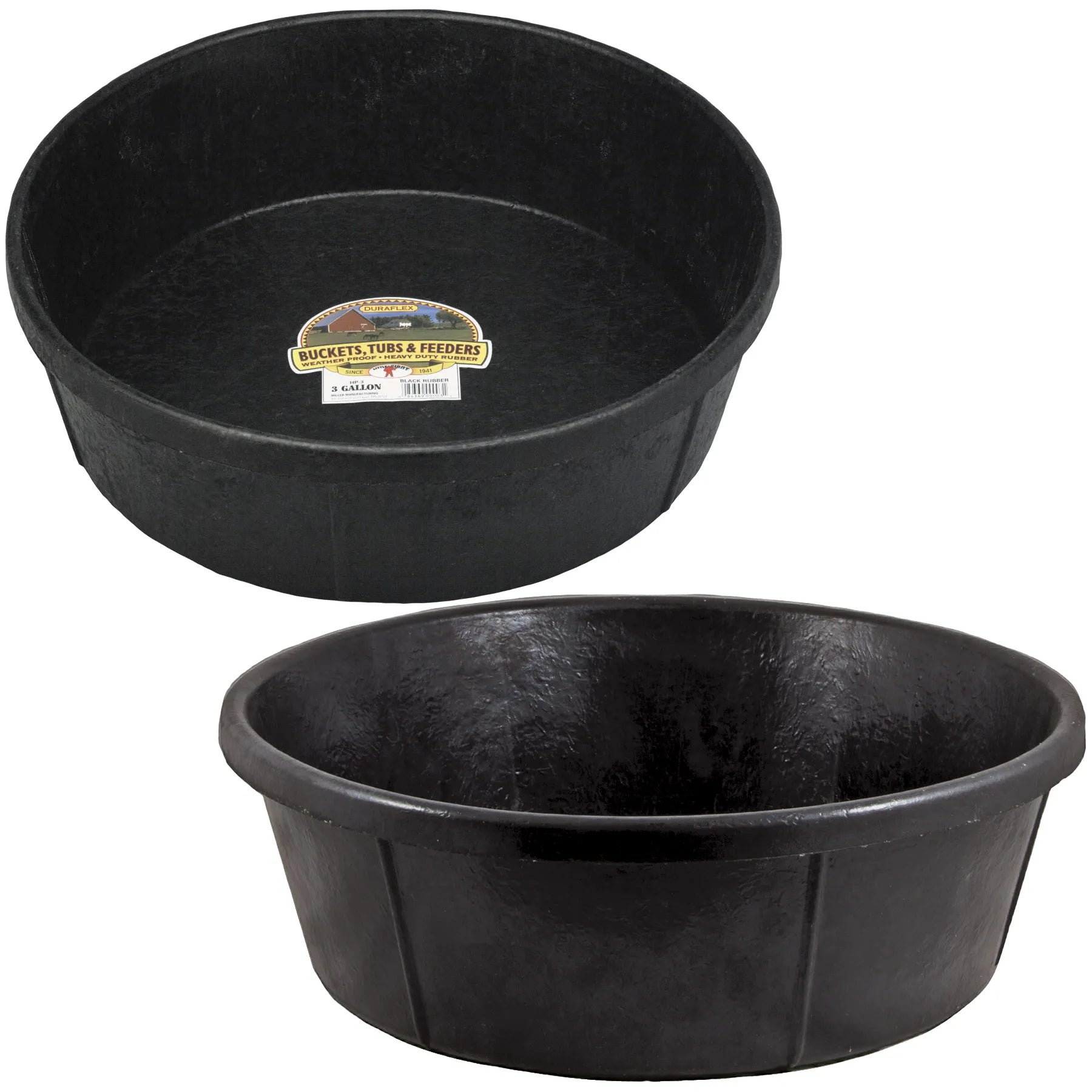 Feeder pan horses live stock livestock rubber gallon feed 