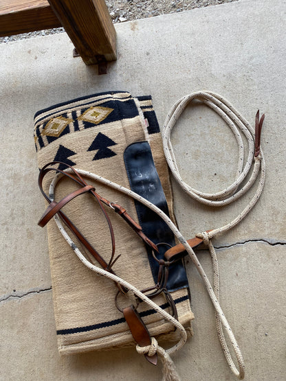 Pre-loved “About The Horse, Inc” 15” Western Saddle w/ Synthetic seat & Comes w/ Back Cinch, Bridle, & Saddle Pad