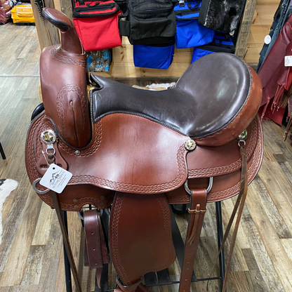Western Saddle Amish Handcrafted Star Concho 17” w/ Narrow Twist w/ Matching Star Headstall & Reins