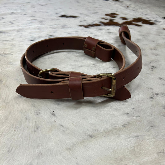 Schwartz Leather Regular Back Cinch - Brown w/ Brass Hardware