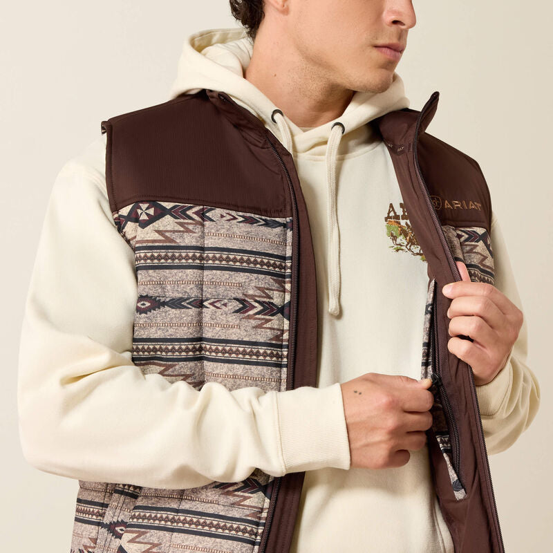 Ariat® Mens Crius Insulated Vest Concealed Carry TONAL SOUTHWEST|SILVER MINK HEATHER