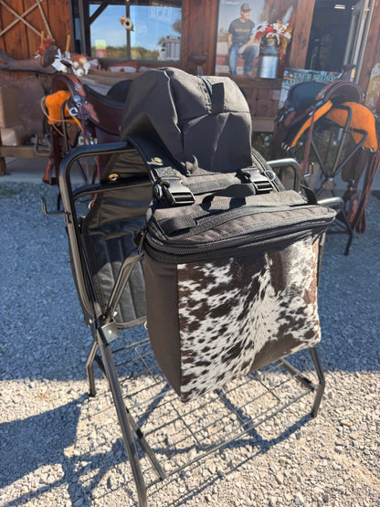 The Spotted Bull Amish Made Black Real COWHIDE Detachable Saddle Bags