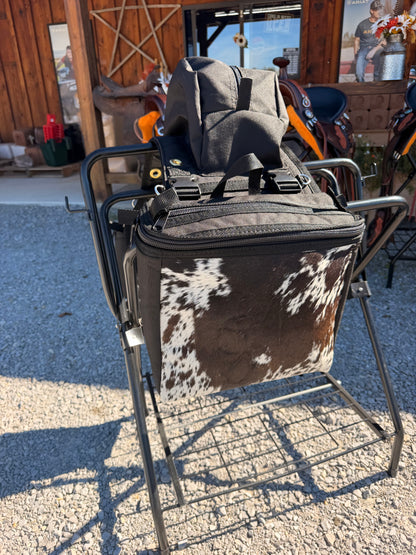 The Branded Lost Bull Amish Made Black Real COWHIDE Detachable Saddle Bags