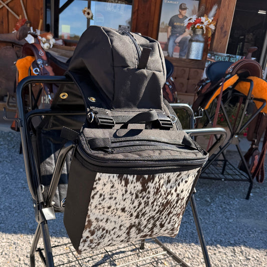 THE UNTAMED COLLECTION Amish Made Black Real COWHIDE Detachable Saddle Bags