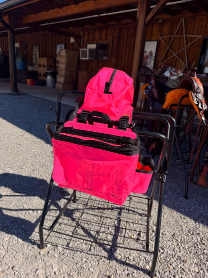 NEW DELUX Amish Made Hot Pink Detachable Saddle Bags W/ 2 Cup Holders & 2 Extra Pockets with Velcro