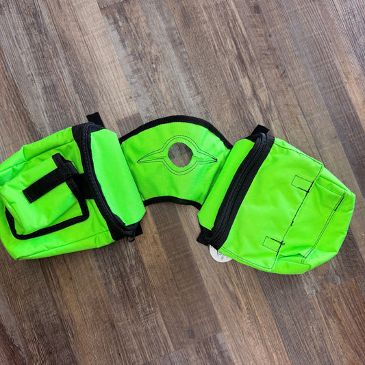 Amish Made Lime Green Saddle Horn Bags w/ Drink Holder