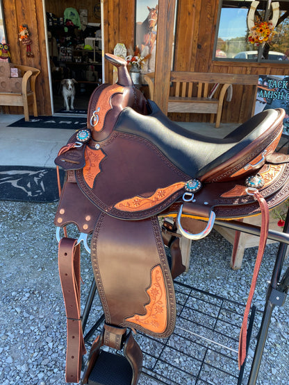 NEW Pre-Order Western Blossom Miller OLD TIMER Handcrafted Custom w/ Cheyanne Roll & Outlaw Diamonds Conchos