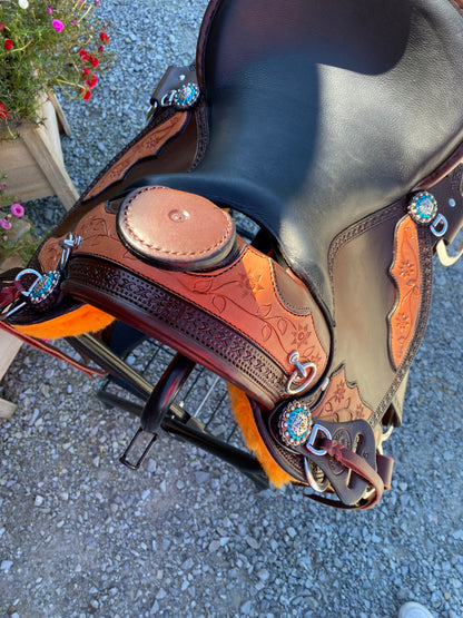 NEW Pre-Order Western Blossom Miller OLD TIMER Handcrafted Custom w/ Cheyanne Roll & Outlaw Diamonds Conchos