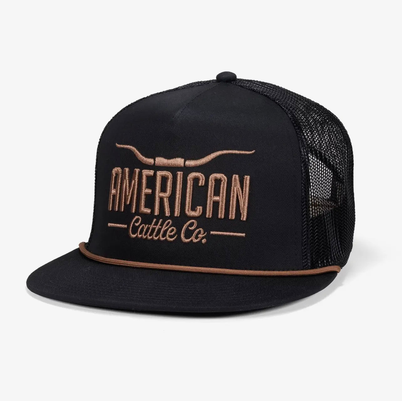 Long Horn American Cattle Co Hat in Black & Gold