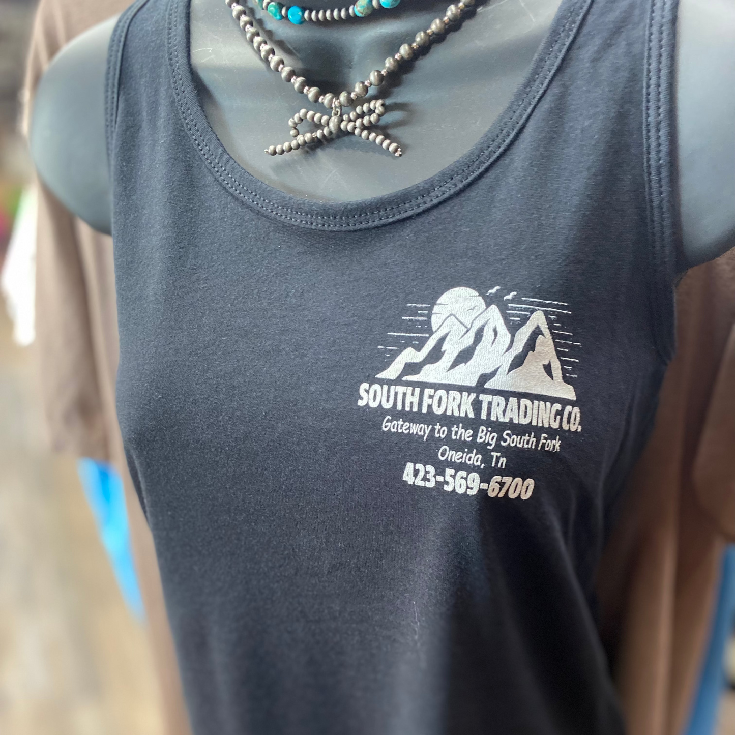 NEW Black & White South Fork Trading Co Tank Top 