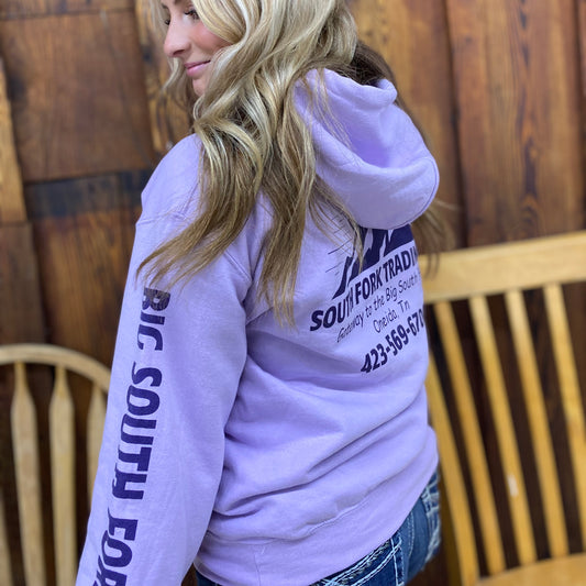 NEW Lavender South Fork Trading Co - Adult Unisex Hoodie w/ Detailed Sleeve