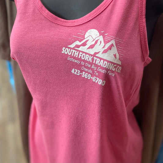 NEW PINK & WHITE South Fork Trading Co Tank Top
