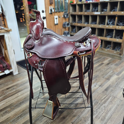 NEW SCHWARTZ Western Diamond Deluxe 16” Saddle w/ Matching Headstall & Pulling Collar Amish Crafted