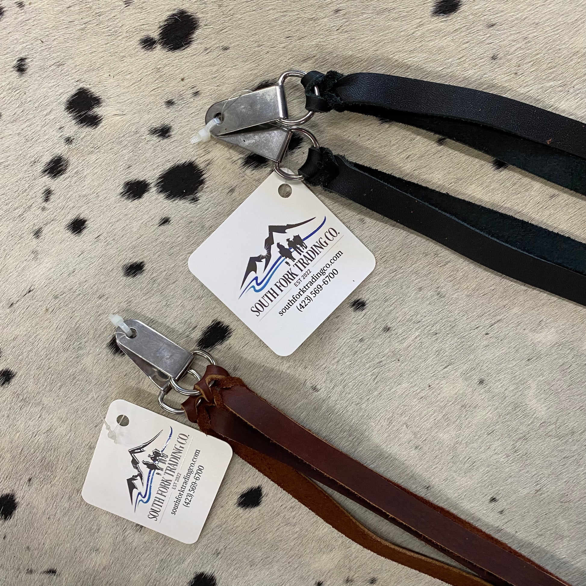 Pair Of Saddle Clip & D Ring Saddle String 28 inches Long Brown, or Black Amish Crafted