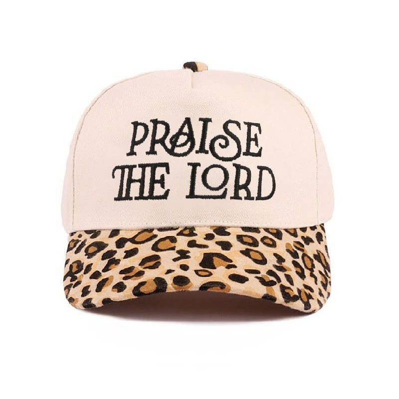 Praise The Lord Two Tone Cotton Hat: LEOPARD