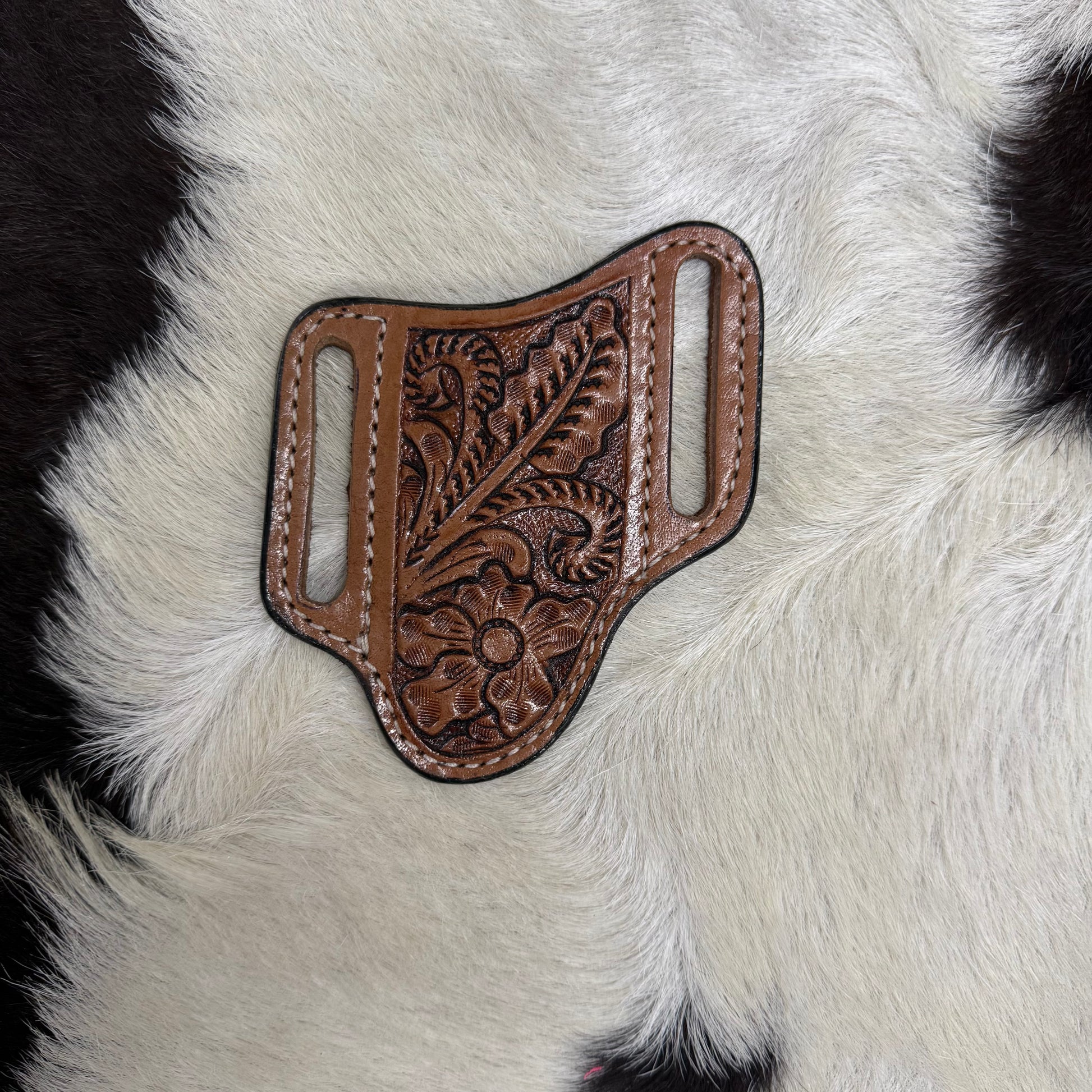 Premium Amish Tooled Leather Sheath Floral Bloom Design