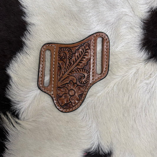 Premium Amish Tooled Leather Sheath Floral Bloom Design