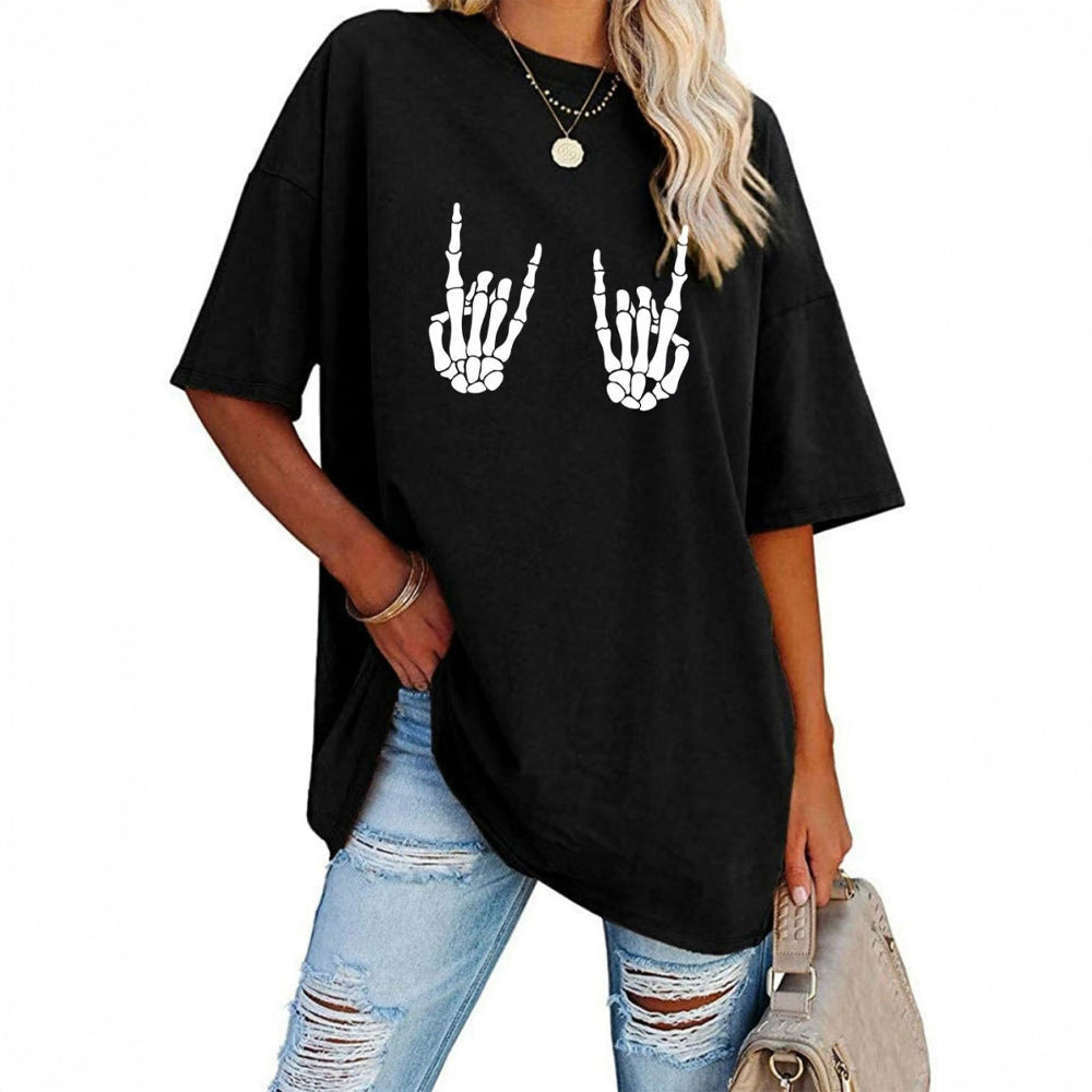 Rock On Skeleton Hands Tee