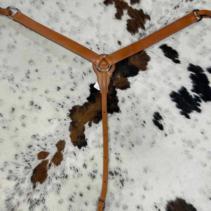 Schwartz Leather Western Straight Breast Collar - Light Brown w/ Silver Hardware