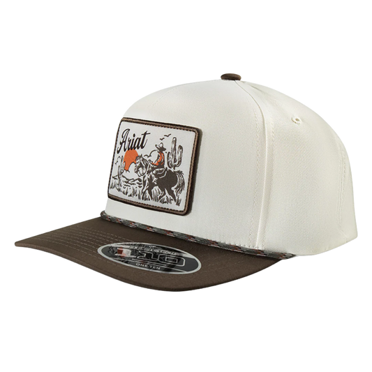 The Ariat Men's Tan & Brown Desert Patch Trucker Cap