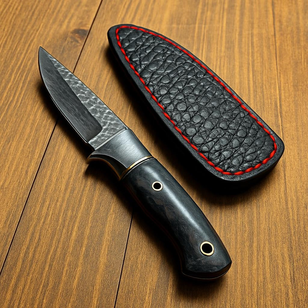 The Artisan Edge Handcrafted Damascus Steel Knife with Leather Sheath