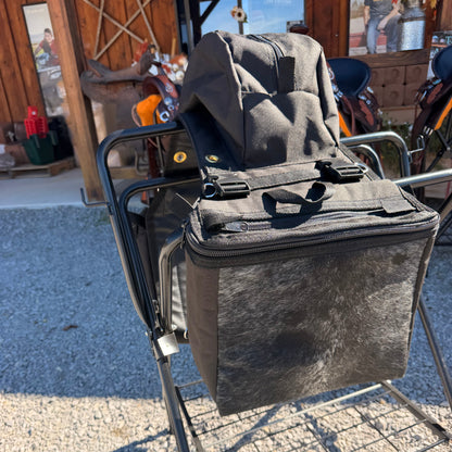 The Gray Smoke Amish Made Black Real COWHIDE Detachable Saddle Bags 