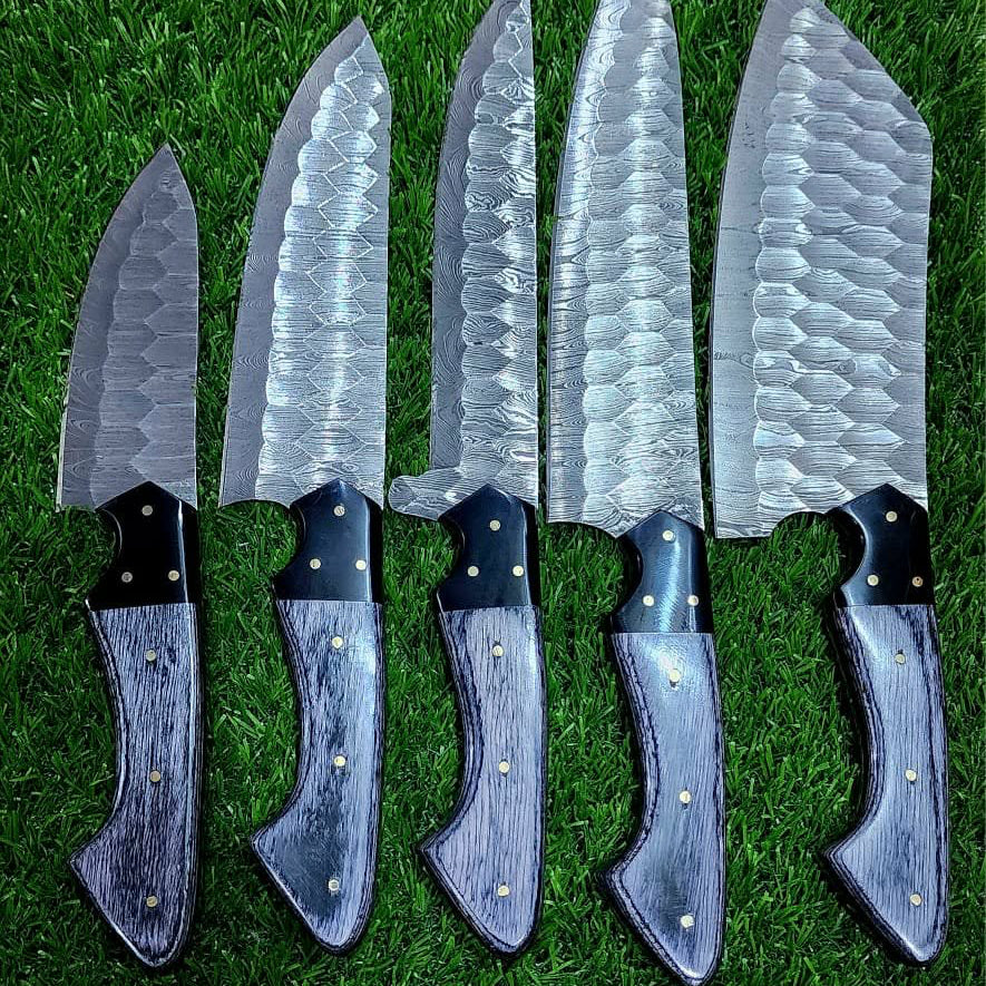 The Mountain Living Kitchen Knife Set with Leather Carrying Case