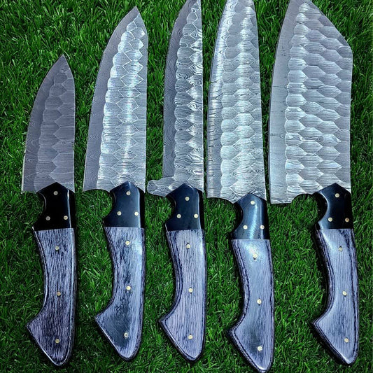 The Mountain Living Kitchen Knife Set with Leather Carrying Case
