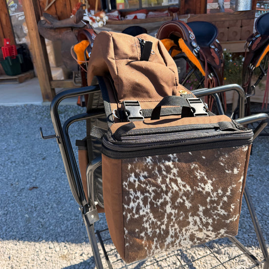 The UNTAMED COLLECTION Amish Made Brown Real COWHIDE Detachable Saddle Bags