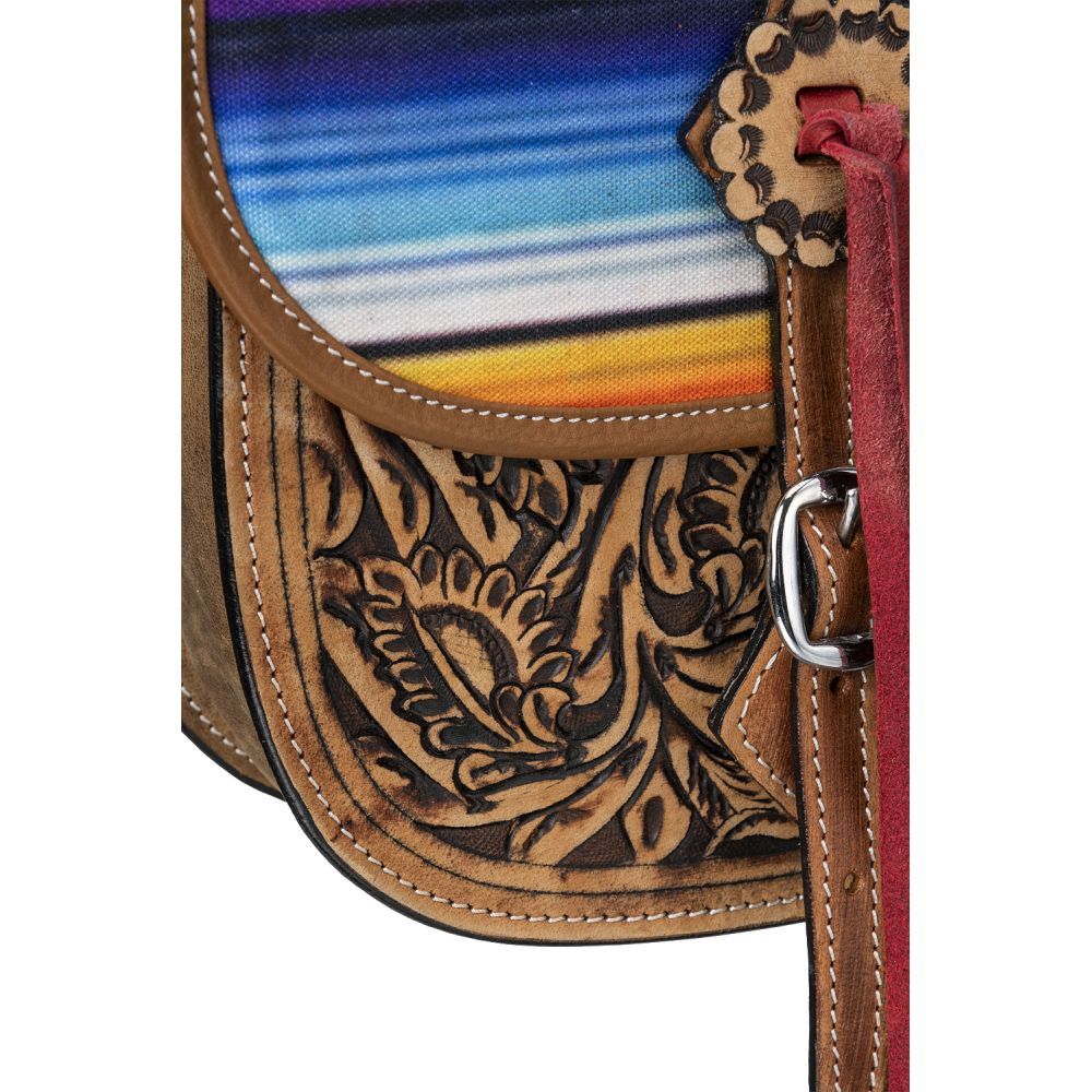 Ashlyn Tough 1 Tooled Leather Antique Serape Saddle Bags