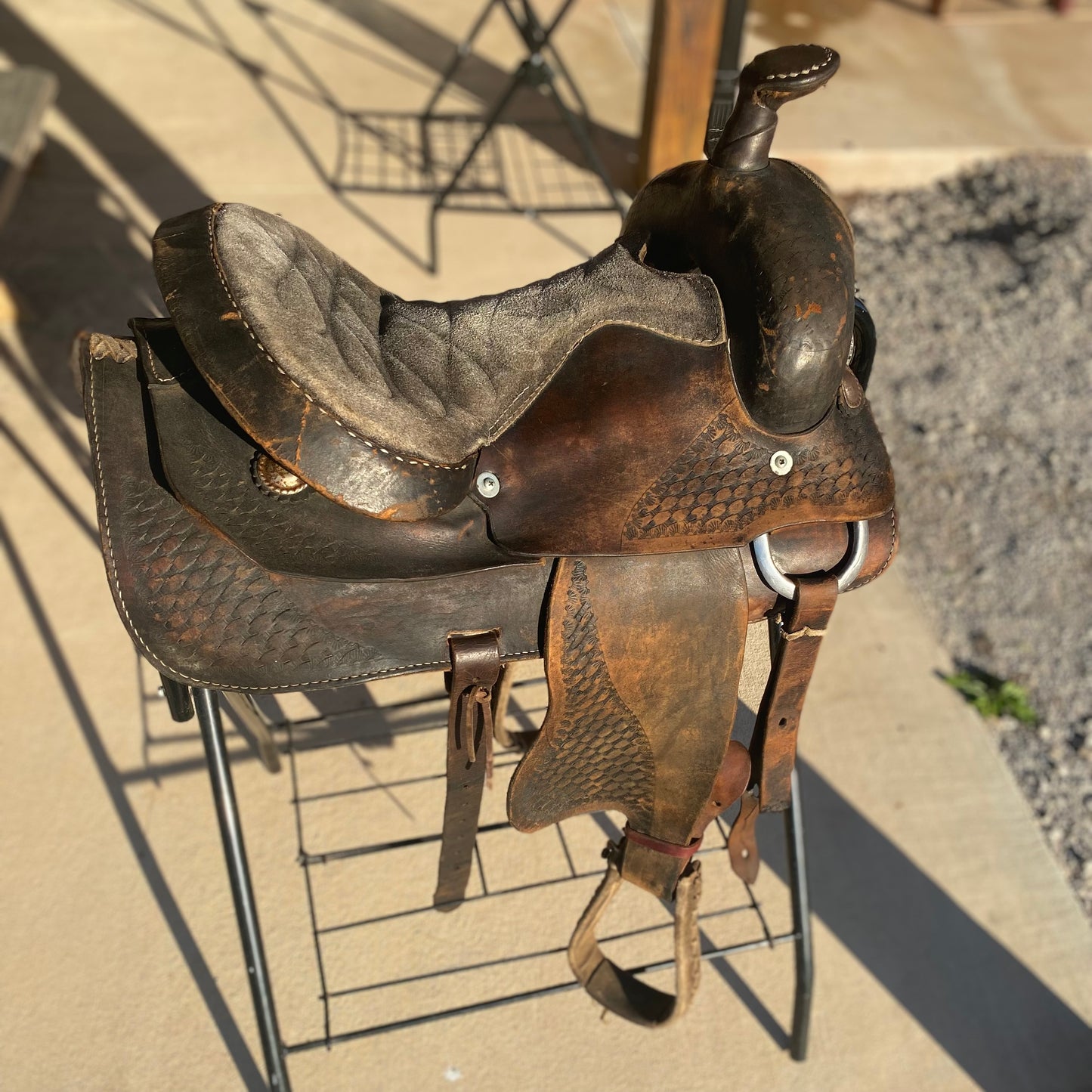 USED Black Western Saddle 15” w/ Synthetic Seat