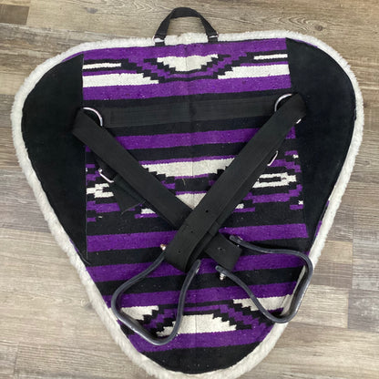 Used Lightly Purple Bareback Saddle Pad with plastic Stirrups  