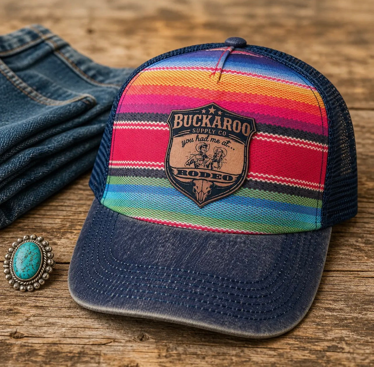 You Had Me At Rodeo Serape Western Trucker Hat