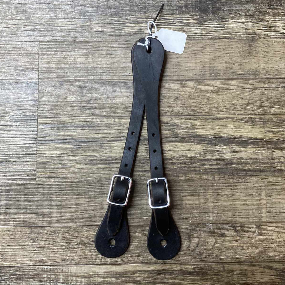 Amish Made Black Leather Spur Straps